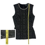 Derek Lam  Sleeveless Tweed Peplum Top - Black/White - US 0 Photo 3