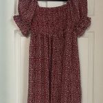 Joie  Red and White Puff Sleeve Dress Photo 2