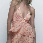 ZARA  ‘Piper Dress’ mini flirty chiffon dress with summer pattern - size medium Photo 0