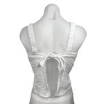 ASOS DESIGN Women Textured White Square Neck Sleeveless Wide Strap Crop Top SZ 0 Photo 1