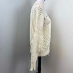 autumn cashmere  Ivory Distressed Mock Neck Knit Sweater Medium Photo 3