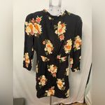 Loft Floral Black Dress Long sleeved SMALL Photo 5