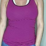 Lululemon Cool Racerback Size 8 in Hyper Stripe Raspberry Glo Light / Plum Photo 0