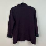 Tahari | Deep Purple Mockneck Sweater with Side Zip Contrast Cuff Size Medium Photo 0