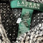 Ralph Lauren Lauren  Grey Black Marled Knit Full Zip Moto Sweater Jacket XSmall Photo 2
