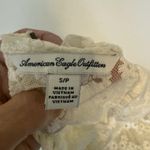 American Eagle Outfitters Women's Lace Peplum Top small Ivory Floral Sheer Blou Photo 5