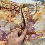 We The Free  Denim Shorts 2 Tie Dye Rave Button Fly Bermuda High Rise Hippie Photo 4