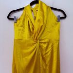 NWT Yaura Yellow Halter Satin Maxi Dress Women's Size UK 12 US L Size L Photo 5