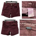 American Eagle Burgundy Stretch Denim Cotton Blend Jean Shorts Womens 0 Photo 1