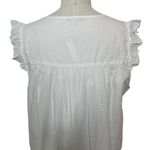 Madewell NWT  Eyelet Garden Dress White Cotton Ruffle Shoulder V-Neck Size Medium Photo 7