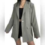 Mistress Rocks  gray oversized pinstripe blazer Photo 8