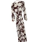 VICI NWT COLLECTION Brown Floral Print Long Sleeve Waist Tie Maxi Dress XS Photo 2