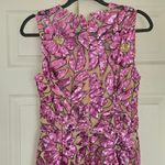 Milly Kinsley Floral Garden Sequin Back Slit Sheath Midi Dress Purple Sz 6 Photo 10