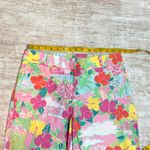 Lilly Pulitzer Women’s 8 Cotton Blend Pink Green Floral Tropical Print Pants Photo 1