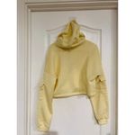 Micas Women's V-Neck Long Sleeve Pocket Hooded Sweatshirt Pullover Beige Large Photo 5