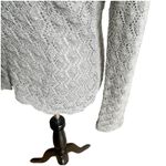 The Limited  Y2K Long Sleeve Crochet Knit Cardigan Metallic Silver Size Medium Photo 6