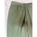 ZARA  Women's Pants Green Ribbed Stretch High Waisted Flowy Holiday Sz Large Photo 11