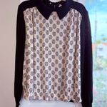 Vintage Marni Silk & Virgin Wool Baroque Jewel Print Collared Sweater Top 40 Black Size M Photo 0