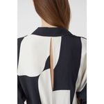 CLOSED Viscose and Silk Shirt Collar Faux Wrap Graphical‎ Midi Size S NWT $655 Black Photo 5