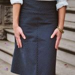 Betabrand  Work It Skort Navy Blue Pinstripe A-Line Skirt Sz Small Casual Career Photo 1