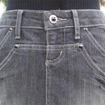 Cache Denim Black Gray Wash Rhinestone Stud Detail Skirt New Stretch $98 NWT Photo 1