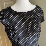 Navy Blue and Gold Polka Dot Midi Dress Classic Career Party Size 12 Photo 7