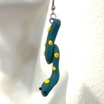 green polymer clay snake earrings Photo 7