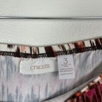Chico's  Maxi Skirt Sz 3/ XL Elastic Waist Brown Pink White Abstract Rayon Blend‎ Photo 2