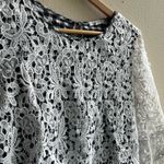 Pleione  White Crochet Lace Bell Sleeve top Photo 1