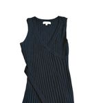 l*space L* Candice Cover Up Midi Dress Black Ribbed Stretch High Slit Size Large Photo 3