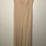 Amsale Viola Crepe Bridesmaid NWT Dress Tan Size 14 Photo 1