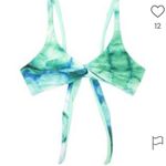 Serei Swim Women's Green Tie Dye Bikini Top Crisscross Back Swimwear Size L Photo 2