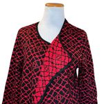Andrea Jovine Vintage  Womens Geometric Open‎ Front Cardigan Sweater Red Size XL Photo 2