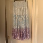 Oliphant Light Blue and Lavender Animal Print Tie Dye Maxi Skirt Purple Size XS Photo 1