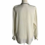 Buttons Vintage Alfred Dunner Silky Dress Shirt 16 Cream Hidden  Long Sleeves Photo 3
