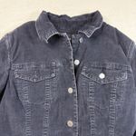 London Jean Women's Black Corduroy Sherpa Lined Trucker Jacket Size Medium Photo 1