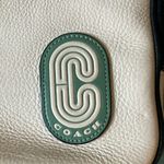 Coach : Teal & White (C3656) Court Tote Signature Nylon Bag- Silver Tone- mark Photo 1