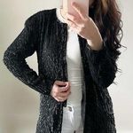 Vintage Black Sequin Silk Cocktail Blazer sz Small Photo 0