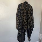 Anthropologie Aztec Print Fringe Cardigan Green Black Small Photo 5