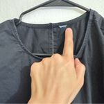 Old Navy  Poplin Midi Dress Black Tiered Puff Sleeves Cotton Popover S Photo 5