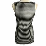 6 Degrees  Striped Tank Top with Ruffle Zipper 54PE Photo 4