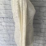 EXPRESS women S scoopneck long sleeve lace fitted blouse white Photo 4