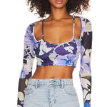 superdown  NWT Benedita Floral Crop Top Size S Fairycore Festival Concert Photo 0