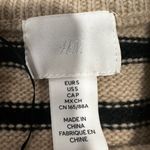 H&M Women’s Small Cream & Black Horizontal Striped Crop Top Crew Neck Sweater. Photo 5