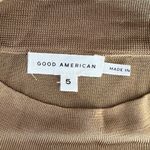 Good American Pale Gold Sheer Mock Neck Bodysuit Photo 3