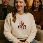 Vintage Warner Bros Looney Tunes Fleece White‎ Sweatshirt Bugs Bunny Embroidered White Size XL Photo 0