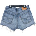 LEVIS High Rise Wedgie Short Cut Off Hem Buena Vista Light Button Fly Jeans 28 Blue Photo 5