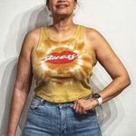 Guess Tan Cropped Tank Top Sz L Photo 0