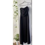 Symphony  Women's Strapless Formal Dress Long Size Small Solid Black High Slit Photo 15