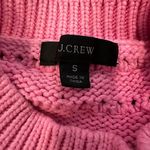 J.Crew  Size S Balloon Sleeve Pointelle crochet Sweater Baby Pink Cotton Blend. Photo 7